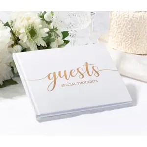 Custom Guest Book Wedding Personalized Sign In Book Gold Foil Hardcover Guest Book For Wedding