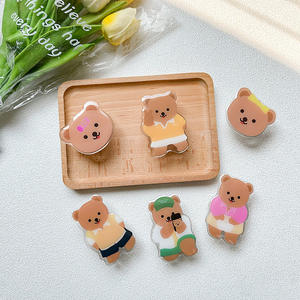 2023 한국어 스타일 귀여운 곰 아크릴 무료 크기 사용자 정의 로고 모바일 액세서리 전화 홀더 소켓 그립 브래킷 스탠드 - Product Image 1