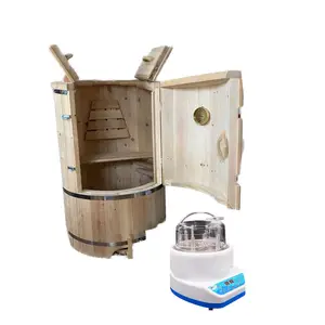 Dampfer zeuger Topf Professional Beauty Salon Holz Sauna Fass Bad Dampfer Für Indoor Neu angekommen 4L größere Kapazität