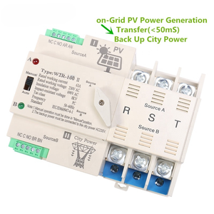 3P 63A AC220V Mini <span class=keywords><strong>ATS</strong></span> PV hệ thống điện thành phố năng lượng mặt trời tự động chuyển đổi quyền lự<span class=keywords><strong>c</strong></span> cho năng lượng mặt trời - Product Image 1