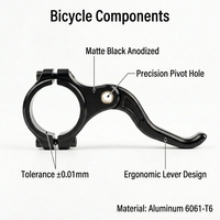 Services d'usinage CNC : Composants de vélo en alliage d'aluminium sur mesure, guides de câble de vélo de précision, pièces de fixation de levier pour usinage