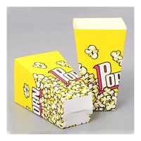 Conteneurs d'emballage pour la restauration rapide compostables sur mesure en gros, pour usage en cinéma, 28oz 32oz 46oz 85oz, boîtes carrées en papier pour pop-corn