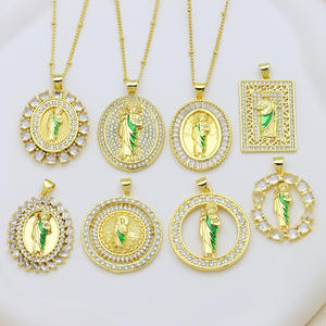 HD0353 Pulsera de Joyería con Colgante de Zirconia de la Virgen María y San Judas, Laminada, de Gran Venta, para Mujer - Product Image 1