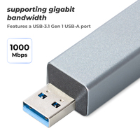 Adaptateur Ethernet USB-A Mâle vers Gigabit RJ45, Puce Realtek RTL8153B USB3.1 Gen1 10/100/1000Mbps, Boîtier en Aluminium, Approvisionnement en Gros OEM