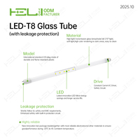 Tubo LED de Vidrio T8 ETL UL de 17 W, 4 pies, 2200 lm, 270 °   Tubo de Protección Contra Fugas de Corriente de Entrada de un Solo/Doble Extremo Tipo B G13 de 50000H para Oficina