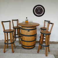 Table de bar populaire en bois massif, style baril de vin vintage, pour pub, bistro, restaurant, mobilier commercial
