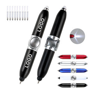 Stylo Bille Rotatif Multifonction 3-en-1 en Plastique Personnalisé avec Logo Imprimé, Mini LED Anti-Stress et Stylet Intégré - Product Image 1