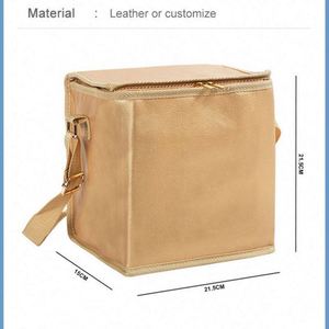 Sac isotherme pliable personnalisé avec logo pour livraison de crème glacée, poisson, fruits de mer et bière, en cuir PU écologique et feuille d'aluminium - Product Image 2