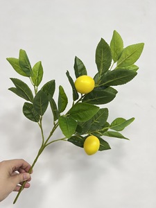 Màu vàng chanh cây chi nhánh chanh trái cây chi nhánh Nhà máy trái cây nhựa Lụa Nhân Tạo chanh chi nhánh cho nhà hàng quán cà phê trang trí nội thất - Product Image 6