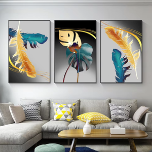 Luce moderna di lusso <span class=keywords><strong>soggiorno</strong></span> <span class=keywords><strong>parete</strong></span> decorativa arte cornice di piume tela da <span class=keywords><strong>parete</strong></span> arte cristallo arte porcellana <span class=keywords><strong>decorazione</strong></span> della casa del pittore - Product Image 4