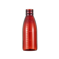 Bouteilles en plastique PET ambré de qualité alimentaire médicale de 150 ml, forme Boston, avec bouchon à vis, pour sirop contre la toux, liquides, avec marques de mesure