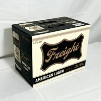 Boîte d'emballage pour bière en papier écologique avec impression personnalisée, 12 paquets de 355 ml, boîte en papier brillant pour l'expédition