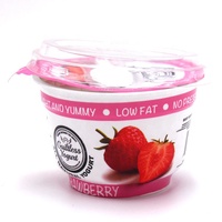 95mm 200ml plastic fruityoghurtbeker met verzegelde foliedeksel