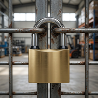 Cadenas en fer de type arc, plaqué or, chrome et nickel, robuste, antivol, étanche, à clé, pour portail, porte, entrepôt, vente en gros