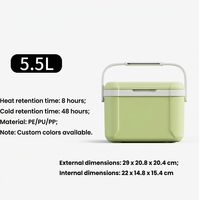 Glacière isotherme moderne 5L en PU, EPS, PE, personnalisable, pour camping en extérieur, stockage vin et aliments, avec poignée