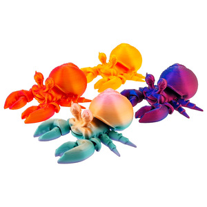 Figurine articulée détachable et mobile imprimée en 3D, décoration de bureau imprimée en 3D, jouet personnalisé en forme de hermit crab - Product Image 3
