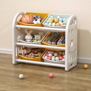 Estantería de plástico plegable de último diseño, muebles, armario de almacenamiento para niños, librería para dormitorio, sala de estar, habitación de juguetes para bebés - Product Image 2