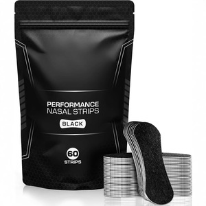 Bandes nasales noires pour adultes, transfrontalières, à forte adhérence, élargies, résistantes à l'huile et à la transpiration, pour le ronflement, le sommeil et le sport - Product Image 1