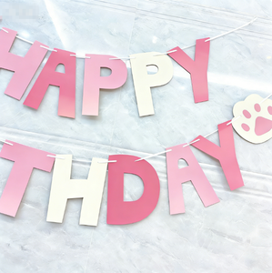 DAMAI - Decoración Colgante para Fiestas Infantiles de Cumpleaños, Gato con Corona, Letras Rosas, Pancarta de Papel Portátil - Product Image 3