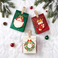 Boîte d'emballage de bonbons de Noël, sac cadeau de dessin animé pour les faveurs de fête surprise des enfants, poignée personnalisée pour biscuits imprimés