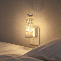 Veilleuses 3D LOHAS à luminosité réglable, design esthétique, tour de Pise, veilleuse décorative à brancher pour la chambre