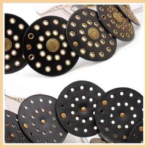 Cintura Larga Spessa da Donna per Ordini all'Ingrosso, Stile Vintage con Fibbia Rotonda Vuota Personalizzata in Lega, Stile Western Cowboy per Linee di Abbigliamento - Product Image 5