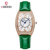 Montre à quartz pour femme CHENXI 319, bracelet en cuir, diamant, étanche, style décontracté, Relogio Feminino, vente chaude