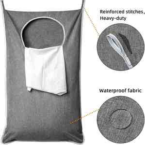 XL Hanging Laundry Hamper Bag Hanging Hamper with 4 Strong Hooks for Dirty Clothes Door Hanging Laundry Bag Large Size - Product Image 3