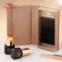 Extensions de cils individuels classiques Fadvan en gros, ultra mats, noirs, en soie