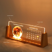 Lampe de table personnalisée avec impression UV, support photo transfrontalier, lampe d'ambiance en plastique, cadeaux de Saint-Valentin