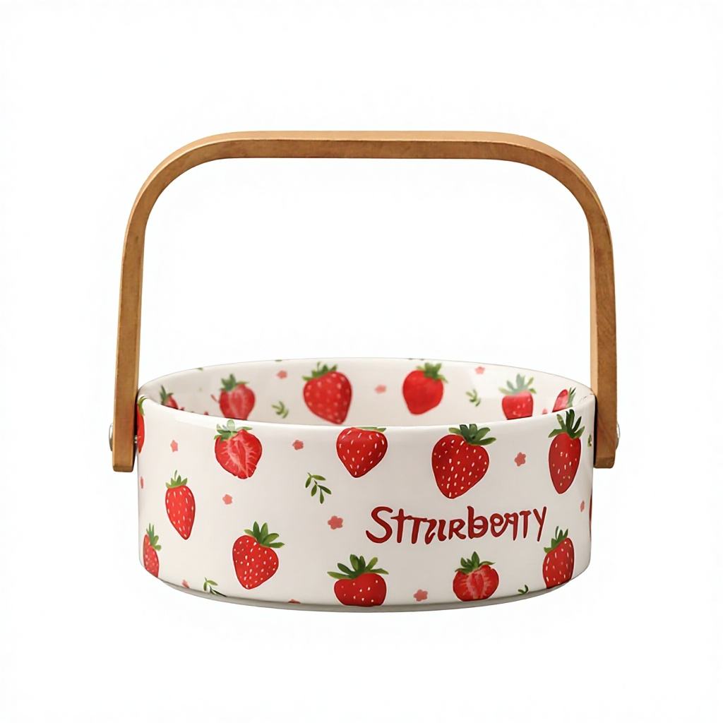 Panier de fruits de centre commercial BLANC - Fraise