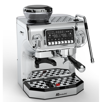 Cafetera Express de Acero Inoxidable, Prepare Lattes y Cappuccinos en Casa con Cafetera Manual con Molinillo Integrado