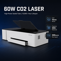 Machine de gravure et de découpe au laser CO2 Vmyth Genesis-C 60W, 500x300mm, compatible LightBurn, pour le bois, l'acrylique, le métal, le verre, nouvelle