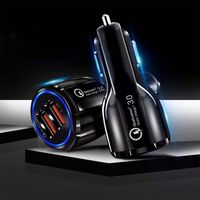 Pengisi Daya Mobil Universal 3.1A Quick Charge Dual USB Port 3.0 Adapter Kompatibel dengan Semua Smartphone