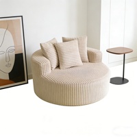Vente en gros directe usine : Fauteuil-canapé rond individuel relaxant, compressé sous vide, style crème, pour chambre et salon