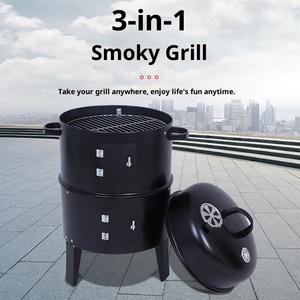 Babaloo <span class=keywords><strong>BBQ</strong></span> hút thuốc ba trong một đa chức năng sơn tĩnh điện kim loại nướng thịt nướng thiết bị an toàn ngọn lửa thương mại sử dụng nhà thịt - Product Image 3