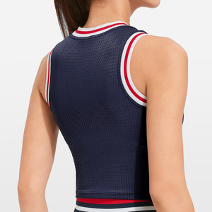 Date Logo Personnalisé S-3XL Femmes Golf Tennis Porter Rayé Rembourré Débardeur Yoga Actif Padel Pickleball Top - Product Image 2