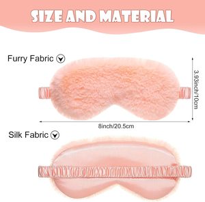 Masque de sommeil en peluche, soie et satin, doux, occultant, coloré, pour enfants, femmes, hommes, avec logo personnalisé OEM - Product Image 6