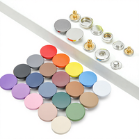 Boutons-pression métalliques peints colorés pour vêtements d'enfants, boutons plats à quatre points de fixation circulaires pour vestes et manteaux, assortis aux couleurs