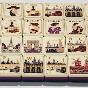 Juego <span class=keywords><strong>de</strong></span> Mahjong <span class=keywords><strong>de</strong></span> Lujo Parisino con Fichas <span class=keywords><strong>de</strong></span> la Torre Eiffel, Reverso <span class=keywords><strong>de</strong></span> Mármol Verde, Bolsa Personalizada y Tarjeta <span class=keywords><strong>de</strong></span> Juego 2026, <span class=keywords><strong>Precio</strong></span> al por Mayor - Product Image 6