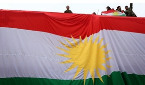 Bandiera <span class=keywords><strong>Kurdish</strong></span> stampata in poliestere con un lato singolo di alta qualità in tessuto 100% poliestere - Product Image 4
