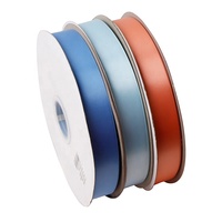 Ruban double face en satin, 1 rouleau de 22mm, 7/8 pouces, couleur unie, blanc, noir, rouge, rose, bleu, or, 196 pour emballage