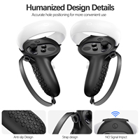 Ensemble Sept Pièces Compatible avec Meta Quest 2, Étui de Protection en Silicone et Couvre-Poignée avec Cache-Visage, Accessoires de Jeu