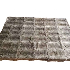 Alfombra de piel de conejo auténtica XJ, alfombra para cama, sofá, manta suave de <span class=keywords><strong>pelo</strong></span> corto esponjoso con aspecto desplumado de patrón crudo - Product Image 6