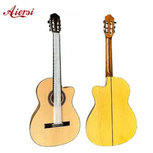 Aiersi factory low budget price handmade solid top Flamenco Guitar vintage spanish classical guitar