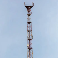 Tour de signalisation de télécommunication tubulaire en acier au carbone de 45 m, conçue pour la transmission télévisuelle, résistante aux intempéries