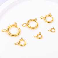 Connecteur de collier et bracelet en acier inoxydable plaqué or 18 carats avec perle diamantée et fermoir à ressort, fournitures de fabrication de bijoux DIY toutes saisons