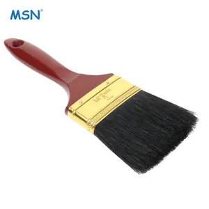 MSN cheap natural bristle paint brush pure bristle wooden handle Commercial paint brush 75mm