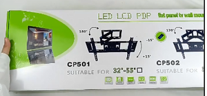 <span class=keywords><strong>Support</strong></span> <span class=keywords><strong>mural</strong></span> <span class=keywords><strong>TV</strong></span> inclinable et pivotant à mouvement complet CP502 en acier laminé à froid 32-70 pouces 50 kg VESA 600x400 Noir - Product Image 5