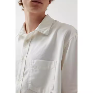 <span class=keywords><strong>Camisa</strong></span> <span class=keywords><strong>blanca</strong></span> de nuevo diseño para <span class=keywords><strong>hombre</strong></span> con logotipo personalizado, <span class=keywords><strong>camisa</strong></span> informal cómoda de verano transpirable de manga corta con bolsillo de un solo botón - Product Image 3